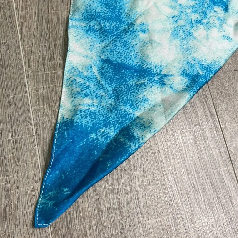 NWT Collection 18 Teal Blue Tie Dye Convertible Wrap Scarf